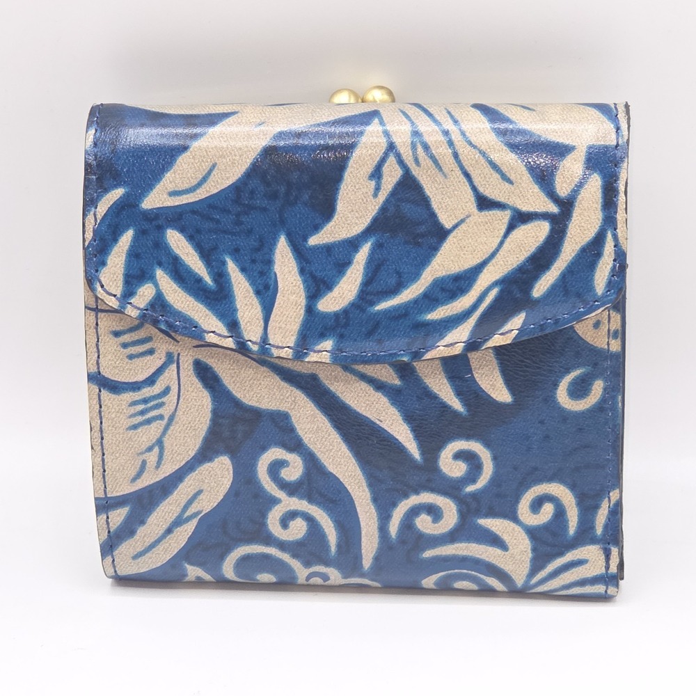 Patricia Nash Reiti Greek Floral Leather Wallet Folding Kisslock RFID Blocking - Picture 2 of 13